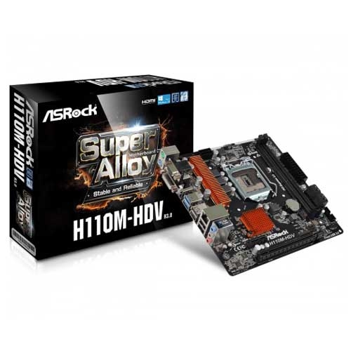 Asrock H110M-HDV R3.0 Super Alloy Micro ATX Motherboard