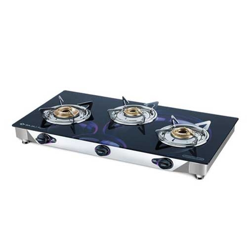 Bajaj Jewel Wave 3 Burner Glass Manual Gas Stove