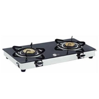 Black Pearl Plasma Double Burner Mini Smart Toughened Glass Gas Stove