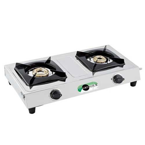 Black Pearl Plasma Double Burner Stainless Steel Gas Stove