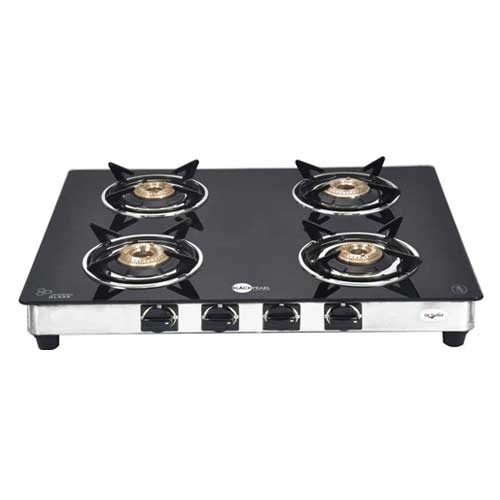 Black Pearl PNG Four Burner Glass Top Gas Stove