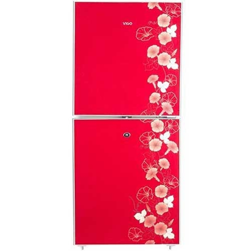 Vigo 205 Litre Red Flower Refrigerator