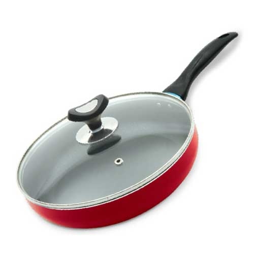 Vigo Non Stick Glamour Fry Pan with Lid (Marun) -28 CM